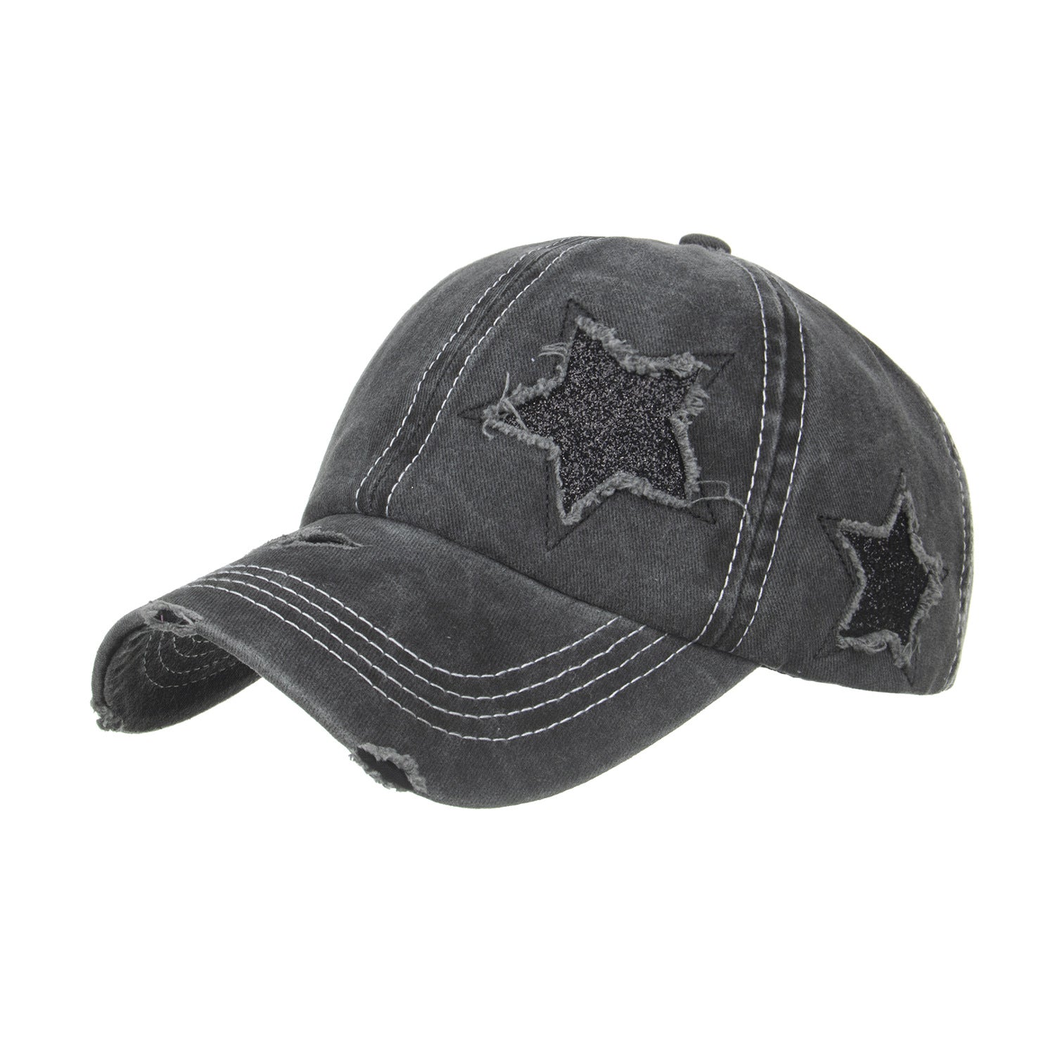 Wholesale Washed five-pointed star ponytail baseball cap